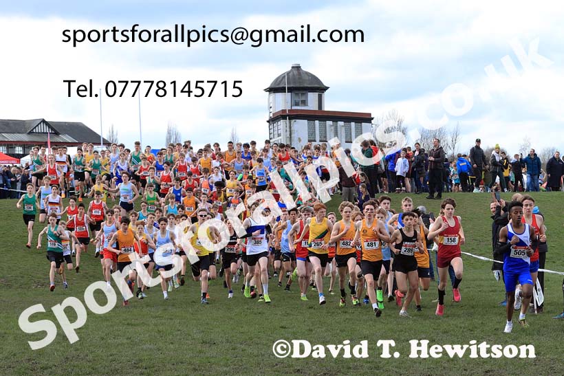 Junior Boys 2024 English Schools Cross Country Champs., Pontefract, March 16th.  Photo: David T. Hewitson/Sports for All Pics